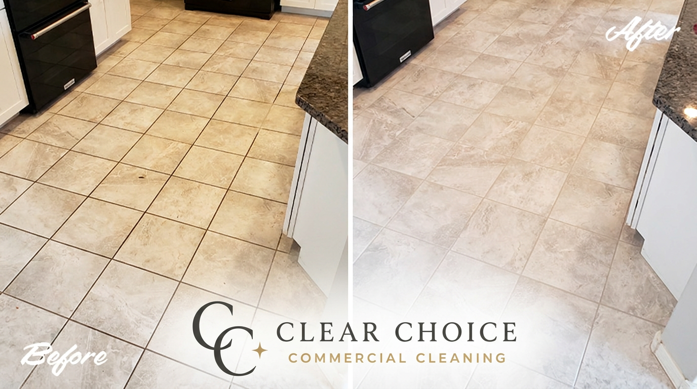 Before and after office cleaning results by Clear Choice